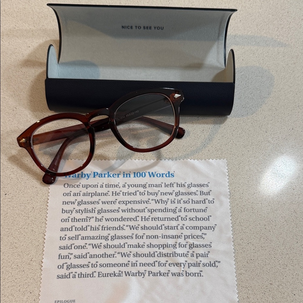 Warby Parker Round Semi-Transparent Tortoise Brown Glasses